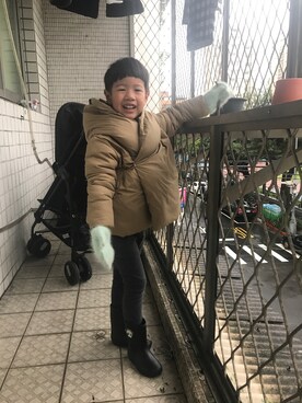 「no brand（ノーブランド）のアイテム（ダウンジャケット/コート）」を使った、Ashley人妻愛柏柏さん（キッズ・80cm）の冬コーディネート