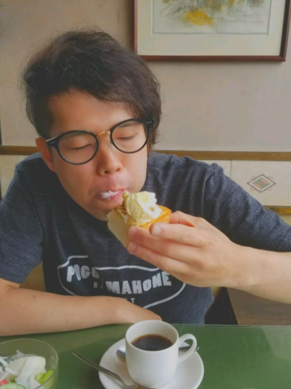 「めがね、メガネ男子、メガネコーデ、シンプル、いいね、save、フォローお願いします🤑」｜「OWNDAYS john Dillingerのアイテム（メガネ、ブラック系）」を使った、シンゴさん（メンズ・163cm）の秋コーディネートの1枚目の写真