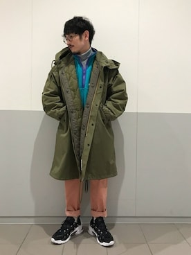 「JOURNAL STANDARD relume（ジャーナルスタンダード　レリューム）のアイテム（モッズコート）」を使った、JOURNAL STANDARD relumeさん（メンズ・170cm）の冬コーディネート