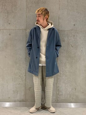 「JOURNAL STANDARD relume（ジャーナルスタンダード　レリューム）のアイテム（ステンカラーコート）」を使った、JOURNAL STANDARD relumeさん（メンズ・170cm）の春コーディネート