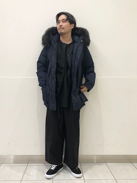 「WOOLRICH（ウールリッチ）のアイテム（ダウンジャケット/コート）」を使った、JOURNAL STANDARD relumeさん（メンズ・168cm）の秋コーディネート