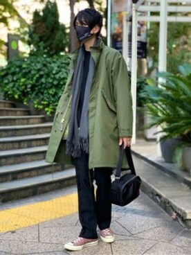「JOURNAL STANDARD relume（ジャーナルスタンダード　レリューム）のアイテム（モッズコート）」を使った、JOURNAL STANDARD relumeさん（メンズ・186cm）の秋コーディネート