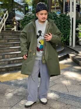 「JOURNAL STANDARD relume（ジャーナルスタンダード　レリューム）のアイテム（モッズコート）」を使った、JOURNAL STANDARD relumeさん（メンズ・169cm）の秋コーディネート