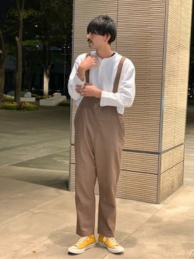 「JOURNAL STANDARD relume（ジャーナルスタンダード　レリューム）のアイテム（オールインワン・サロペット）」を使った、JOURNAL STANDARD relumeさん（メンズ・170cm）の春コーディネート