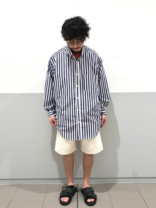 セール】ビッグシルエット ボタンダウンストライプシャツ（シャツ