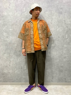 「JOURNAL STANDARD relume（ジャーナルスタンダード　レリューム）のアイテム（帽子）」を使った、JOURNAL STANDARD relumeさん（メンズ・168cm）の夏コーディネート