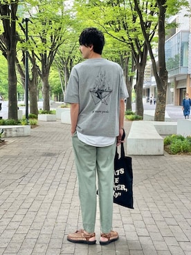 「KEEN（キーン）のアイテム（シューズ）」を使った、JOURNAL STANDARD relumeさん（メンズ・182cm）の夏コーディネート