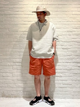 「JOURNAL STANDARD relume（ジャーナルスタンダード　レリューム）のアイテム（帽子）」を使った、JOURNAL STANDARD relumeさん（メンズ・178cm）の夏コーディネート