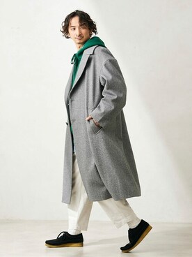 「JOURNAL STANDARD relume（ジャーナルスタンダード　レリューム）のアイテム（チェスターコート）」を使った、JOURNAL STANDARD relumeさん（メンズ・174cm）の冬コーディネート