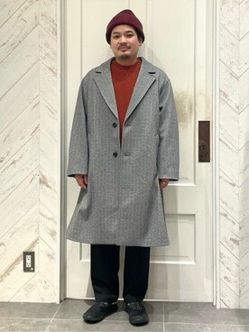 「JOURNAL STANDARD relume（ジャーナルスタンダード　レリューム）のアイテム（チェスターコート）」を使った、JOURNAL STANDARD relumeさん（メンズ・169cm）の冬コーディネート