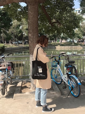 「DOVER（ドーバー）のアイテム」を使った、Danaさん（レディース・163cm）の春コーディネート