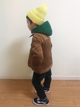「MARKEY'S（マーキーズ）のアイテム（ブルゾン）」を使った、mickeyさん（キッズ・110cm）の冬コーディネート