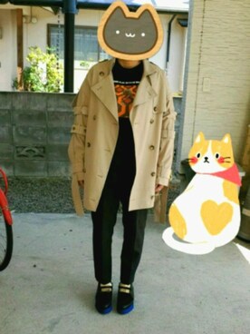 「UN3D.（アンスリード）のアイテム（トレンチコート）」を使った、yunaさん（レディース・158cm）の春コーディネート