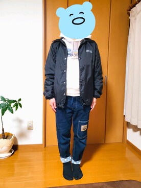 「UNDERCOVER（アンダーカバー）のアイテム（その他アウター）」を使った、yunaさん（レディース・158cm）の冬コーディネート