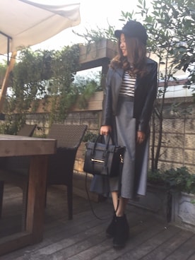 「ORiental TRaffic(ORiental TRaffic)」｜「アイテム（ライダースジャケット）」を使った、maopiさん（レディース・162cm）の春コーディネート