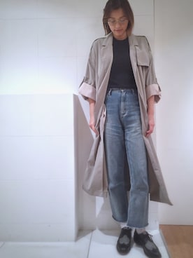 「スプリングSENSEOFPLACE」｜「アイテム（トレンチコート）」を使った、Satoko Furukawaさん（レディース・172cm）の春コーディネート