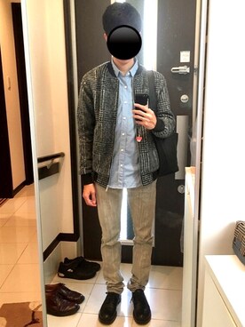「Stutostein Nolley's（シュテットシュタインノーリーズ）のアイテム（バッグ）」を使った、リッキーさん（メンズ・168cm）の秋コーディネート