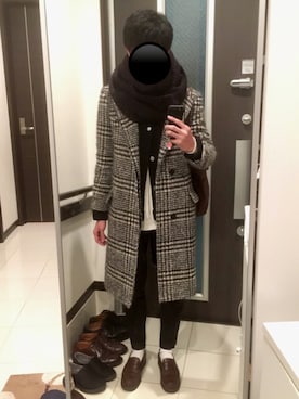 「DISCOVERED（ディスカバード）のアイテム（ノーカラージャケット）」を使った、リッキーさん（メンズ・168cm）の冬コーディネート