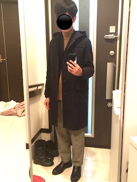 「A.P.C.（アーペーセー）のアイテム（その他アウター）」を使った、リッキーさん（メンズ・168cm）の冬コーディネート