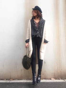 TOMOMI KANATAさん（レディース・162cm）の冬コーディネート