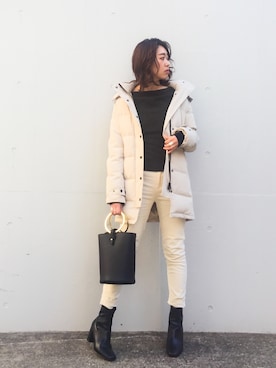 「TODAYFUL（トゥデイフル）のアイテム（ダウンジャケット/コート）」を使った、TOMOMI KANATAさん（レディース・162cm）の冬コーディネート