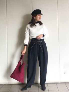 TOMOMI KANATAさん（レディース・162cm）の冬コーディネート