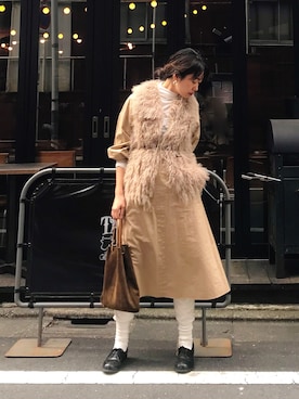 「アイテム（レギンス/スパッツ）」を使った、TOMOMI KANATAさん（レディース・162cm）の冬コーディネート