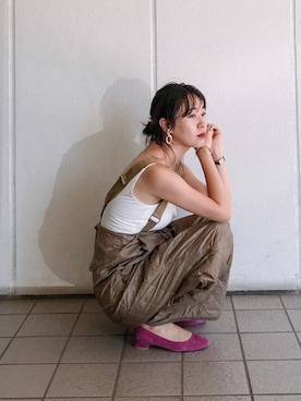 「TODAYFUL（トゥデイフル）のアイテム（オールインワン・サロペット）」を使った、TOMOMI KANATAさん（レディース・162cm）の夏コーディネート