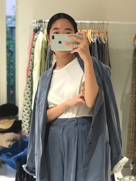 「TODAYFUL（トゥデイフル）のアイテム（テーラードジャケット）」を使った、TOMOMI KANATAさん（レディース・162cm）の夏コーディネート