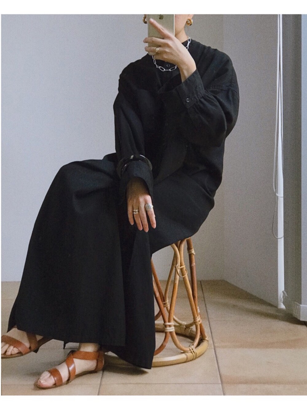 【新品タグ付】完売TODAYFUL コットンツイルシャツドレス黒 シャツワンピ