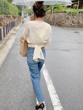 「Acne Studios（アクネストゥディオズ）のアイテム（ハンドバッグ）」を使った、izuminさん（レディース・162cm）の夏コーディネート