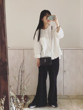 「manonfripes（マノンフリップ）のアイテム（パンツ）」を使った、izuminさん（レディース・162cm）の夏コーディネート