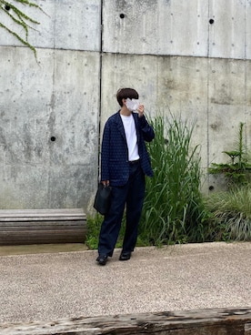 「Tシャツ×デニム」｜「アイテム（ジャケット/アウター）」を使った、sさん（メンズ・186cm）の夏コーディネート