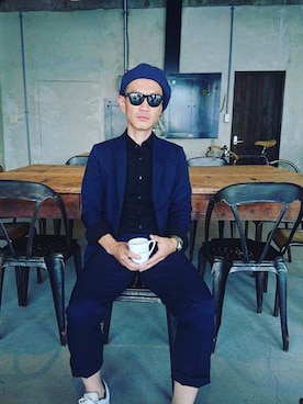 「アイテム（スーツジャケット）」を使った、スコップさん（メンズ・171cm・30代）の夏コーディネート