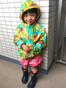 「patagonia」｜「アイテム（レインシューズ）」を使った、nicoemiさん（キッズ・90cm）の秋コーディネート