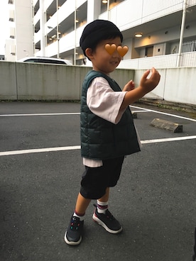 「TAION（タイオン）のアイテム（ジャケット/アウター）」を使った、ケイワタベさん（キッズ・90cm）の秋コーディネート