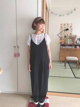 「ヘアバンド」｜「アイテム（つなぎ/オールインワン）」を使った、𝚝𝚊𝚔𝚊𝚔𝚘さん（レディース・150cm）の夏コーディネート