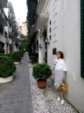 「アイテム（シャツワンピース）」を使った、初子さん（レディース・158cm・20代）の冬コーディネート