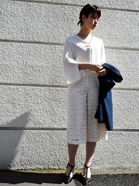 「MK MICHEL KLEIN（エムケーミッシェルクラン）のアイテム（ブルゾン）」を使った、MKミッシェルクランさん（レディース・166cm）の春コーディネート