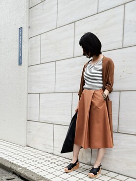 「MK MICHEL KLEIN（エムケーミッシェルクラン）のアイテム（その他アウター）」を使った、MKミッシェルクランさん（レディース・155cm）の春コーディネート
