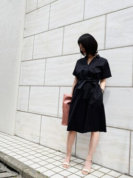 「MK MICHEL KLEIN（エムケーミッシェルクラン）のアイテム（シャツワンピース）」を使った、MKミッシェルクランさん（レディース・155cm）の春コーディネート