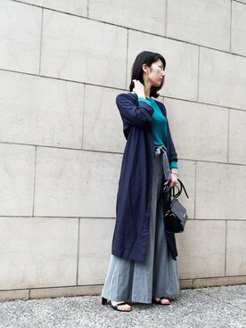 「MK MICHEL KLEIN（エムケーミッシェルクラン）のアイテム（その他アウター）」を使った、MKミッシェルクランさん（レディース・155cm）の秋コーディネート