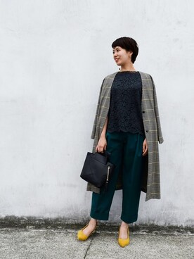 「MK MICHEL KLEIN（エムケーミッシェルクラン）のアイテム（その他アウター）」を使った、MKミッシェルクランさん（レディース・166cm）の秋コーディネート