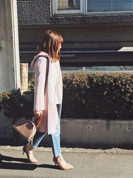 「MK MICHEL KLEIN（エムケーミッシェルクラン）のアイテム（その他アウター）」を使った、MKミッシェルクランさん（レディース・160cm）の冬コーディネート