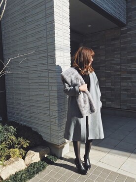 「MK MICHEL KLEIN（エムケーミッシェルクラン）のアイテム（その他アウター）」を使った、MKミッシェルクランさん（レディース・160cm）の冬コーディネート