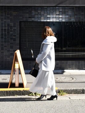 「MK MICHEL KLEIN（エムケーミッシェルクラン）のアイテム（その他アウター）」を使った、MKミッシェルクランさん（レディース・155cm）の冬コーディネート