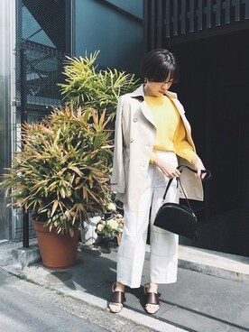 「MK MICHEL KLEIN（エムケーミッシェルクラン）のアイテム（トレンチコート）」を使った、MKミッシェルクランさん（レディース・158cm）の春コーディネート