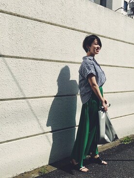 「MKミッシェルクラン」｜「アイテム（シューズ）」を使った、MKミッシェルクランさん（レディース・166cm）の夏コーディネート