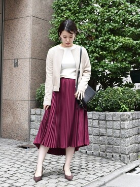「MK MICHEL KLEIN（エムケーミッシェルクラン）のアイテム（その他アウター）」を使った、MKミッシェルクランさん（レディース・166cm）の秋コーディネート