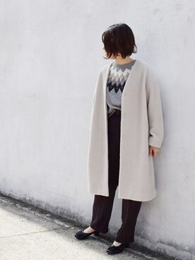 「MK MICHEL KLEIN（エムケーミッシェルクラン）のアイテム（その他アウター）」を使った、MKミッシェルクランさん（レディース・166cm）の秋コーディネート